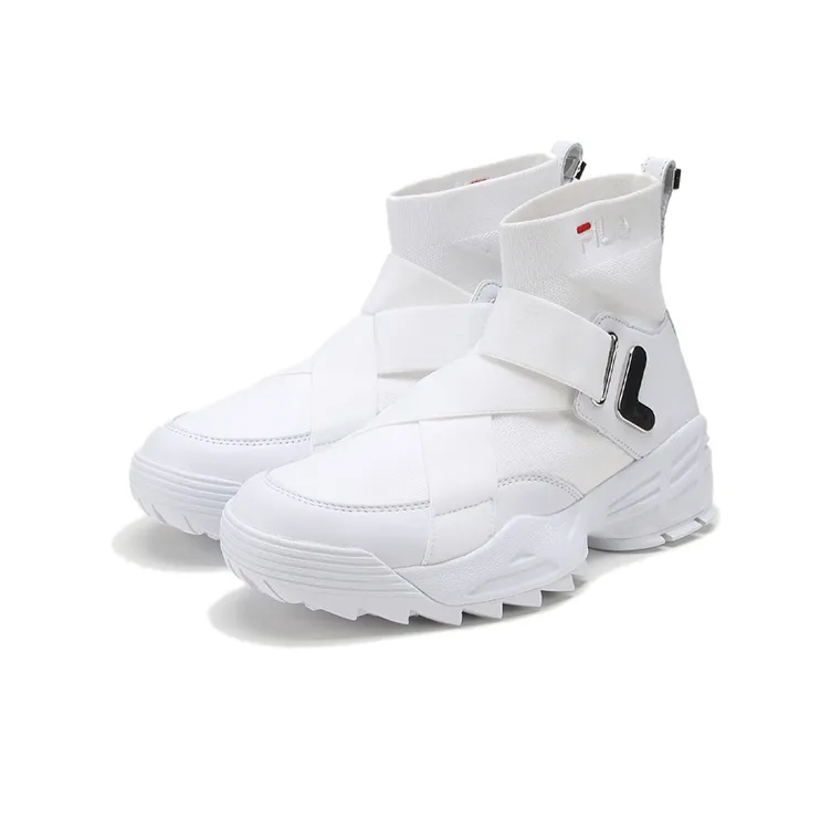 FILA Disruptor Stretch Fabric High top Running Shoes White Women's-3