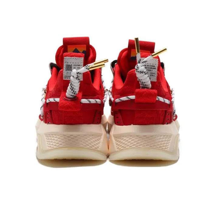 Atmos x LiNing Cushioning, Slip Resistant, And Abrasion Resistant Low Top Sports Casual Shoes Men's Red-3