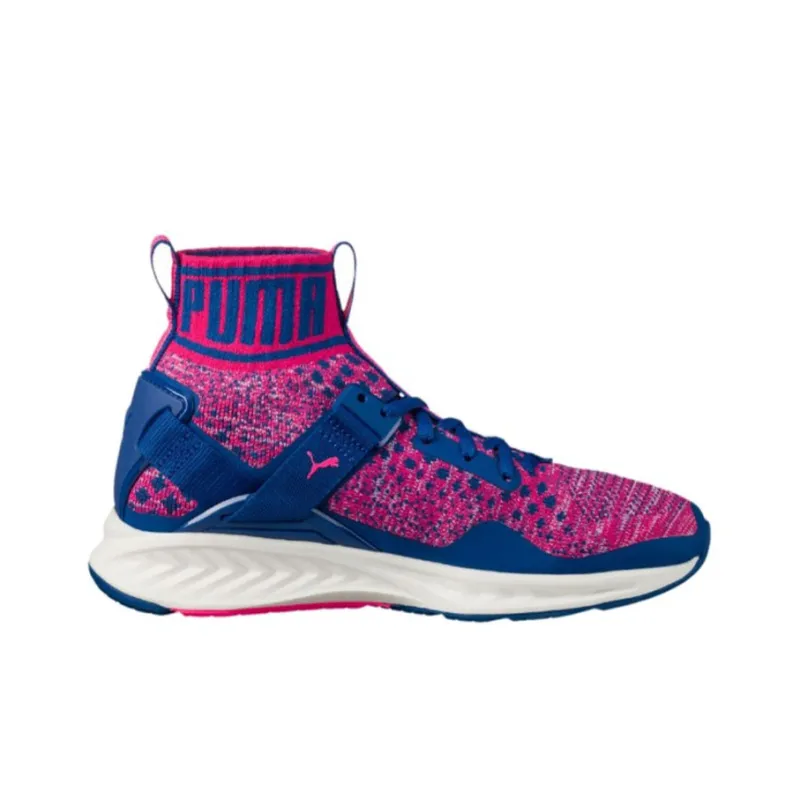 PUMA IGNITE Evoknit Anti-Slip And Wear-Resistant Lightweight High-Top Casual Shoes Women's Pink Blue-1