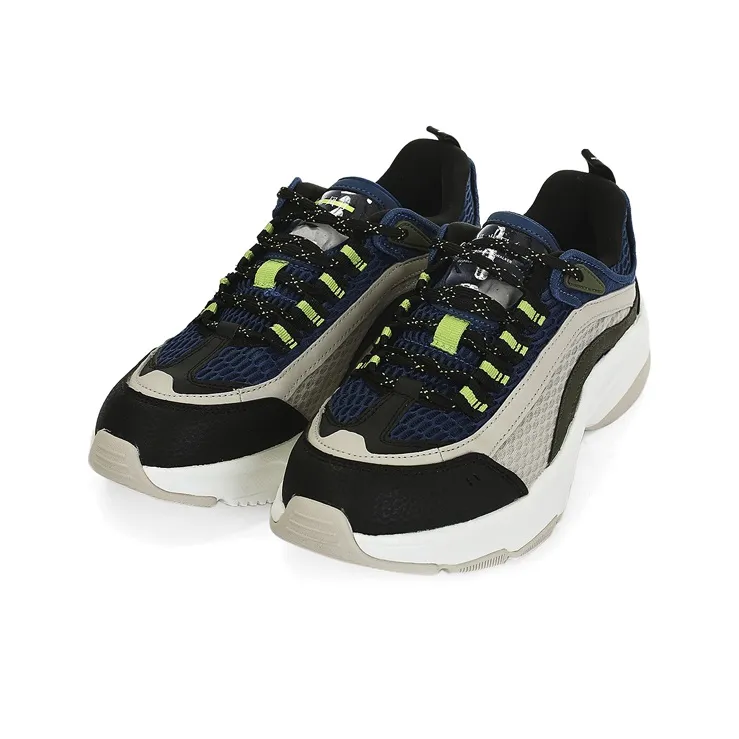 LiNing Aurora WindWalker Shock Absorbers Rebound Low Top Casual Shoes Men's Gray Black Blue-3