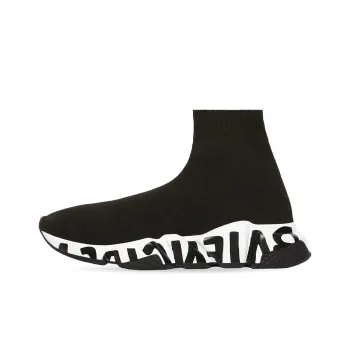 Balenciaga Speed Graffiti Sneakers 'Black Knit Black Graffiti Sole Unit' Women's