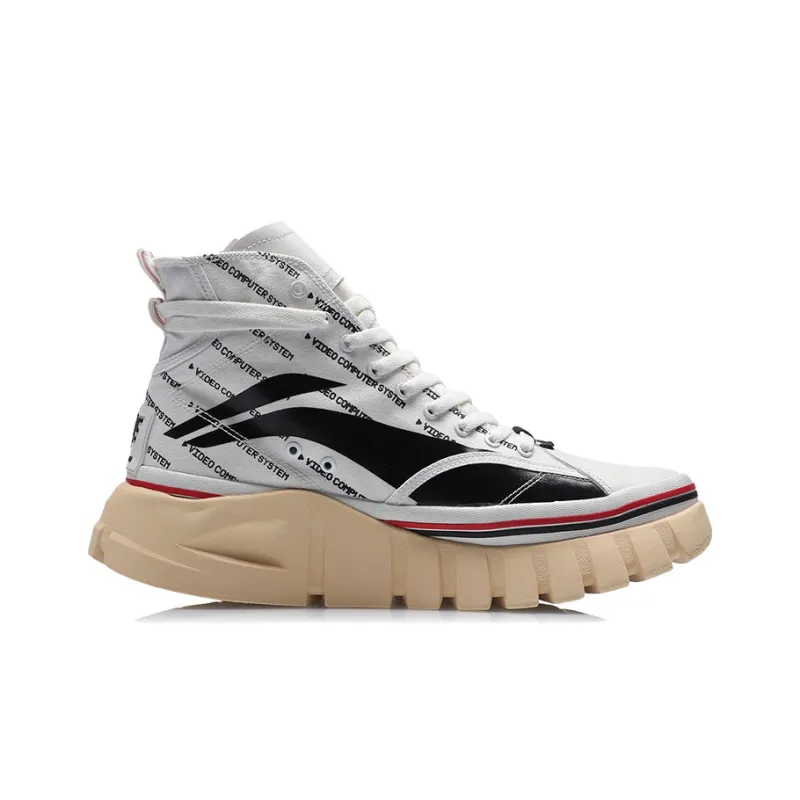 LiNing Wave Boot Anti Slip And Wear Resistant Breathable High Top Sports Casual Shoes Women's White Black-1