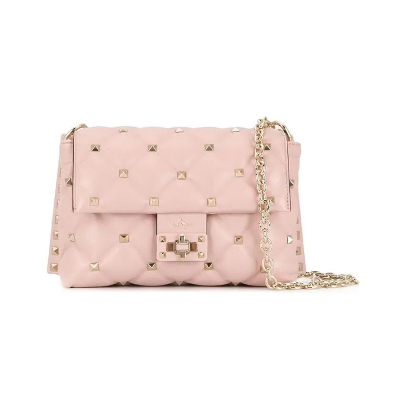 Valentino Sheepskin Portable Crossbody Bag, Shoulder Bag Women's Pink-0