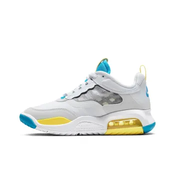 Jordan Maxin 200 Cushioning Anti-Slip And Wear-Resistant Coverage Support Low-Top Casual Shoes GS Gray Blue Yellow