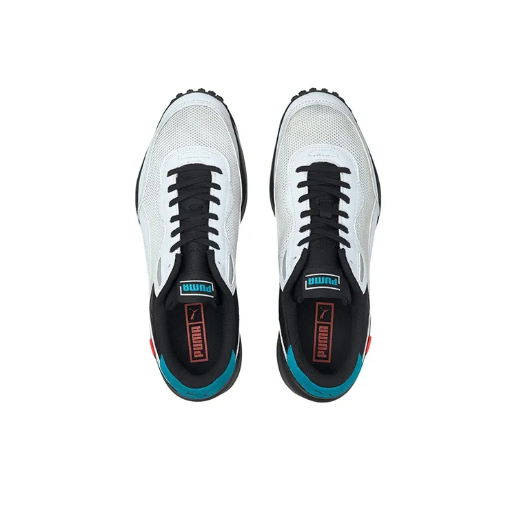 PUMA Style Rider Cyborg Low Top Running Shoes White/Black/Blue Women's-2