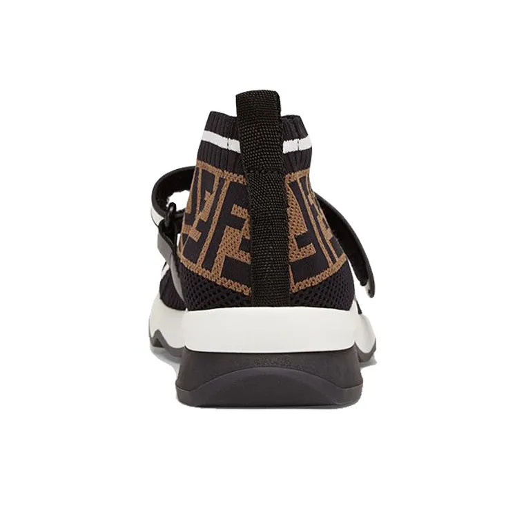 FENDI Women's FF Motif Rockoko Sneaker 'Black Brown'-4
