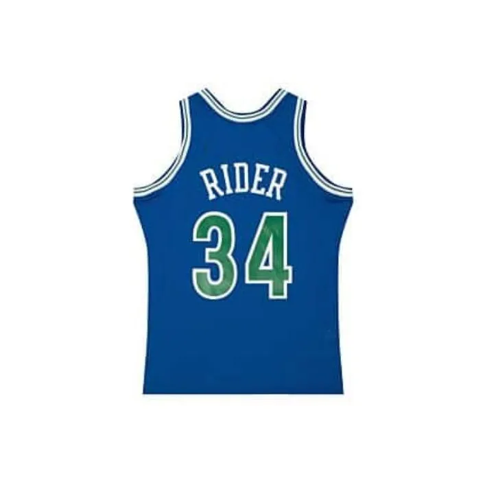 Mitchell Ness 1993/94 Hardwood Classics Isaiah Rider Minnesota Timberwolves Swingman Jersey-1