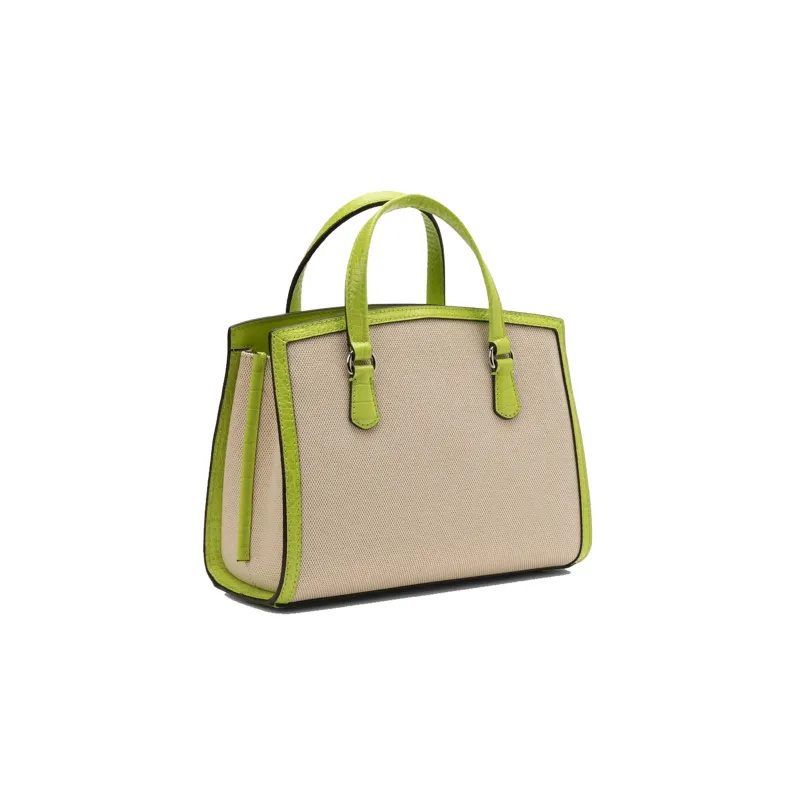 MICHAEL KORS Chantal Polyester Tote Bag, Shopping Bag, Shoulder Bag, Handbag Trumpets Women's Light Umber/Lime-1