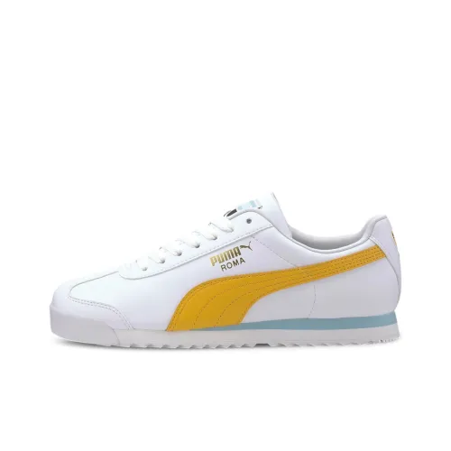 PUMA Roma Casual Shoes Unisex Low-Top White/Yellow