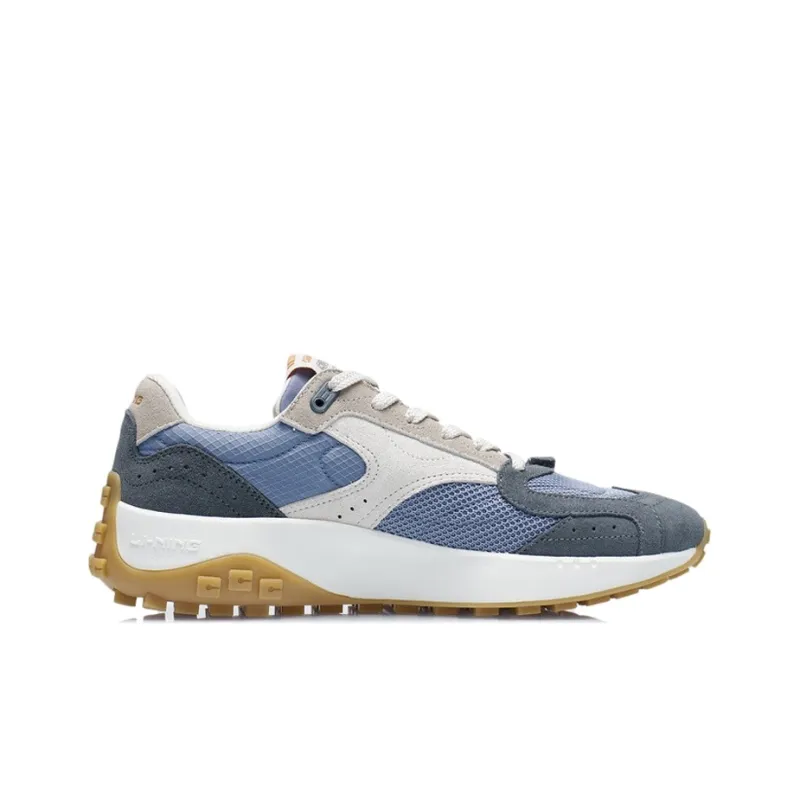 LiNing CF Tencel Damask Low-Top Sports Casual Shoes Men's Gray Blue-1