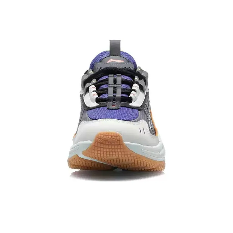 LiNing Nebula Cushioning Anti Slip And Wear Resistant Low Top Sports Casual Shoes Men's White Blue Orange-4