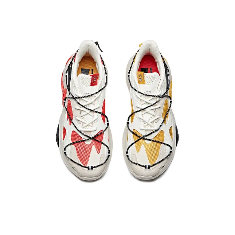Anta Cushioning Anti Slip And Wear Resistant Balance Low Top Casual Shoes Men's White Yellow-2