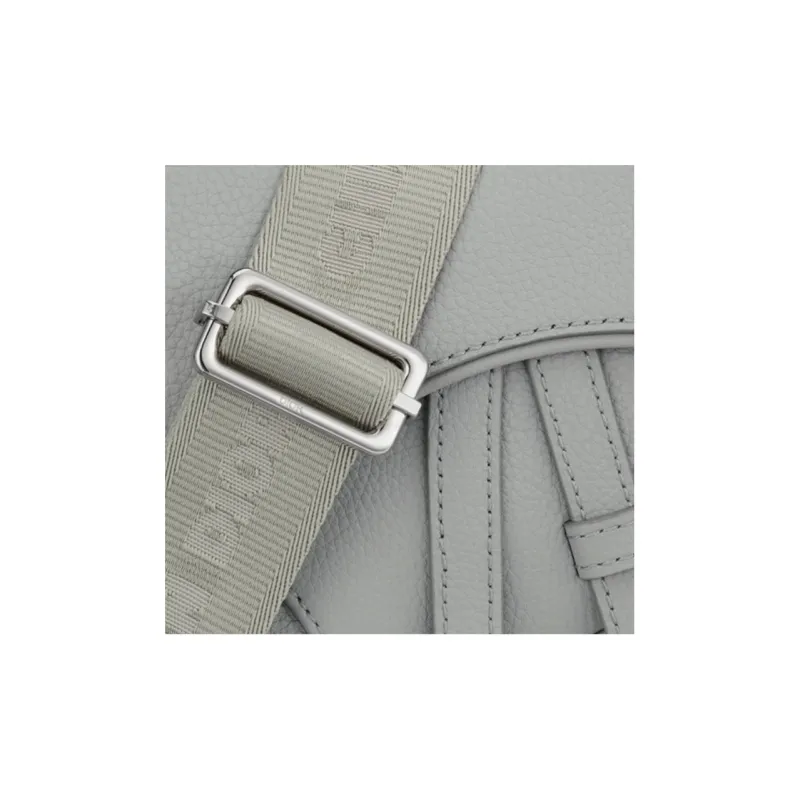 DIOR Saddle Grained Calfskin Saddle Bag Fanny Pack Sling Bag Shoulder Bag Crossbody Bag Mini Unisex Gray-4