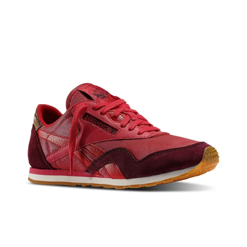 Reebok Classic Nylon Casual Shoes Women's Low-Top Burgundy-2