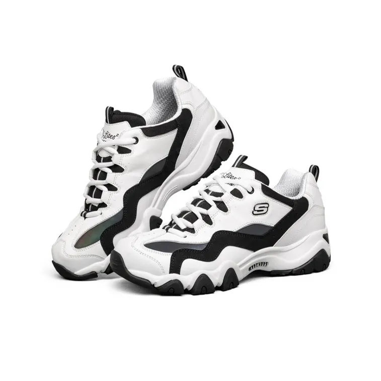 Skechers D Lites 2.0 Running Shoes White/Black/Grey-2