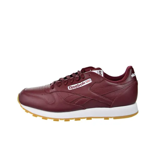 Reebok Classic Leather Casual Shoes Men Low-Top Burgundy