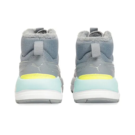 PUMA X ray 2 Square Mid Reflective White/Grey/Green Mid Running Shoes-4