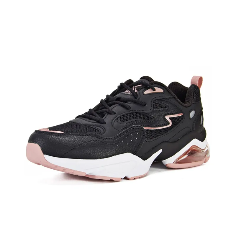 361° Cushioning, Slip Resistant, Abrasion Resistant Coverage Low Top Sports Casual Shoes Women's Black Gold-1