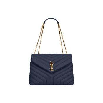 SAINT LAURENT LOULOU Quilting Calfskin Chain Bag Crossbody Bag Shoulder Bag Women's Ocean Blue