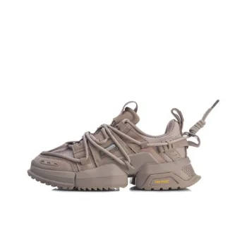 LiNing Pan Gu Cushioning, Slip Resistant, And Abrasion Resistant Low Top Sports Casual Shoes Men's Khaki