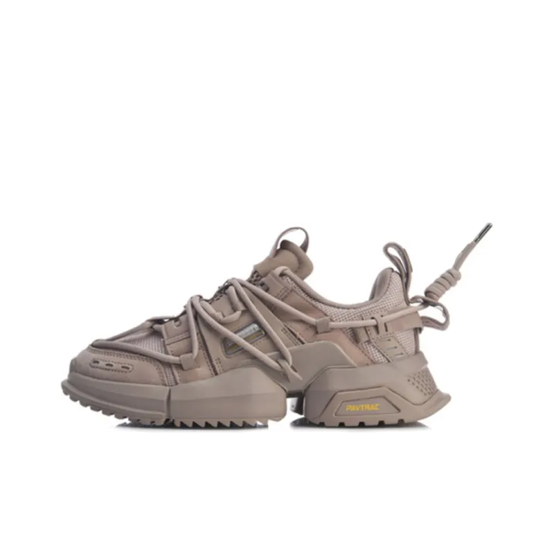 LiNing Pan Gu Cushioning, Slip Resistant, And Abrasion Resistant Low Top Sports Casual Shoes Men's Khaki-0