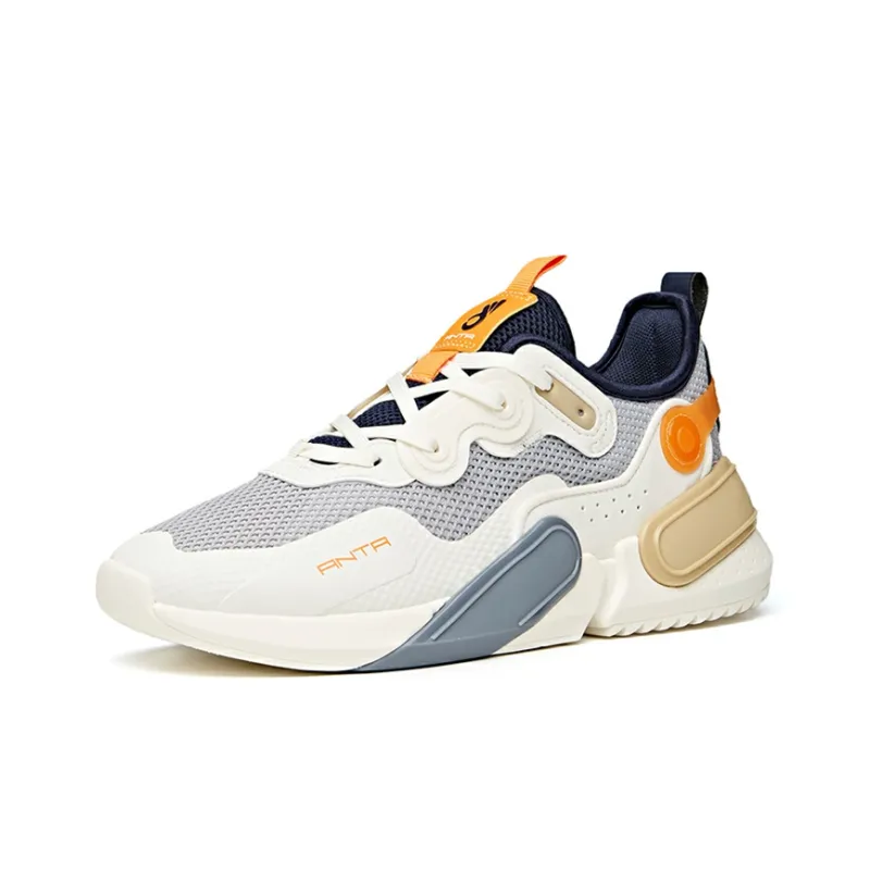 ANTA Life Collection Casual Shoes Men Low Top Ivory White/Mist Gray/Turbid Blue-1