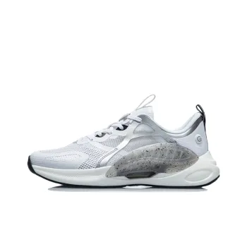 LiNing Comet Cushioned Anti Slip Wear Resistant Breathable Lightweight Low Top Sports Casual Shoes Men's White Gray