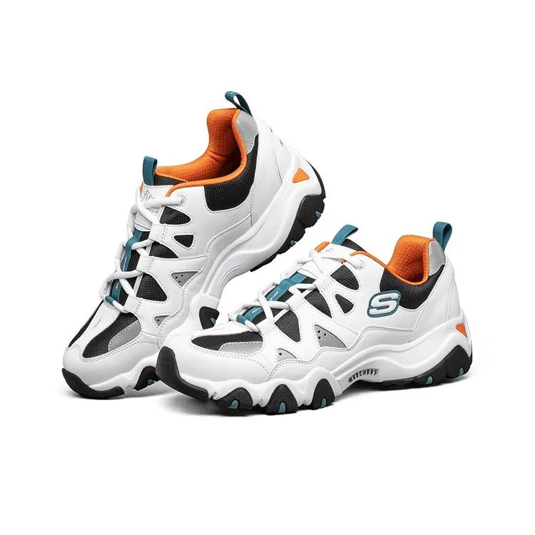 Skechers D'LITES 2.0 Casual Shoes Men Low-Top White/Black/Orange-2