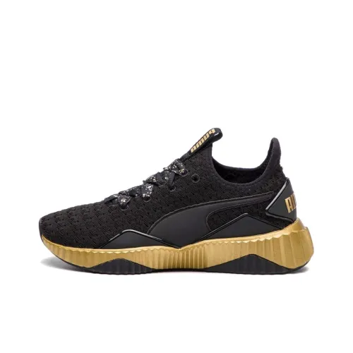 PUMA Defy Sparkle Low-Top Casual Shoes Women's Black Gold