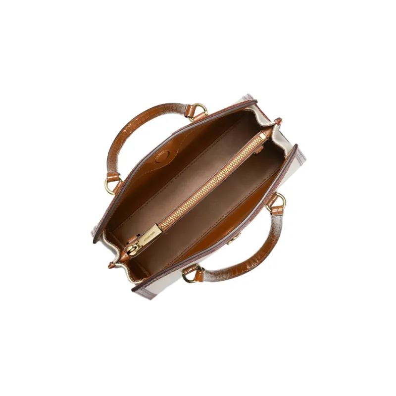 MICHAEL KORS Chantal Leather Dome Bag, Handbag, Shoulder Bag, Crossbody Bag Trumpets Women's Chestnut-4