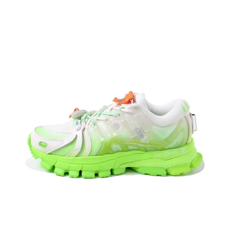 LiNing Cushioned Anti Slip Wear Resistant Breathable Lightweight Low Top Sports Casual Shoes Women's White Green-0