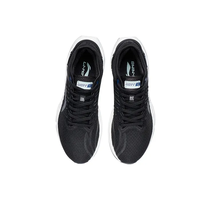 LiNing Furious Rider 5.0 Cushioning Anti-Slip And Wear-Resistant Low-Top Sports Casual Shoes Black White Silver-3