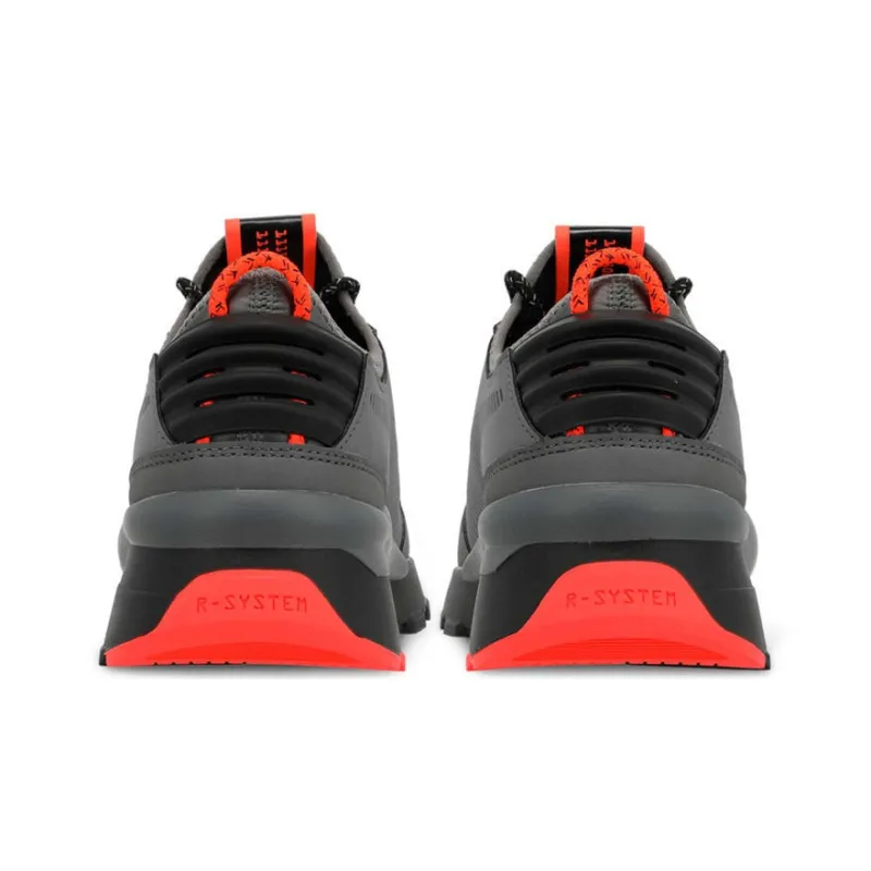 PUMA RS-0 Cushioning Anti-Slip And Wear-Resistant Low-Top Casual Shoes Men's Gray Black Orange-3