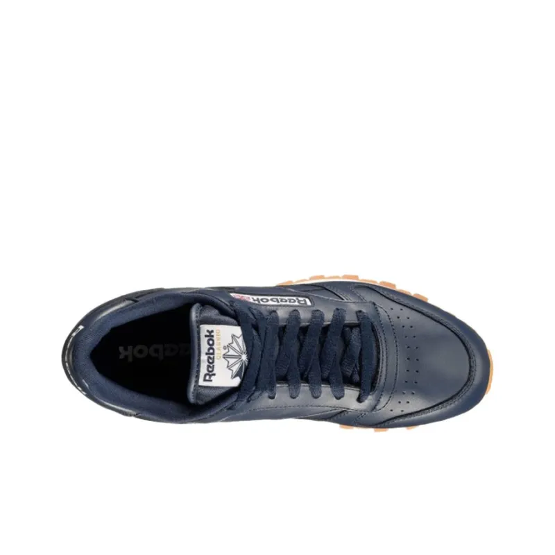 Reebok Classic Leather Gum Low-Top Casual Shoes Men's Marine Blue-3