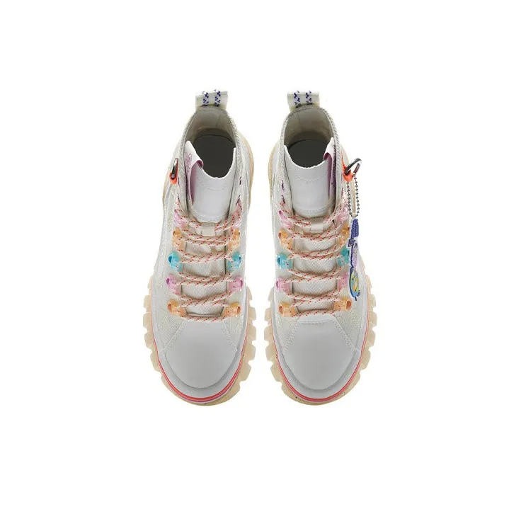 Persue x LiNing Wave High Top Casual Shoes Women's Vanilla White-3
