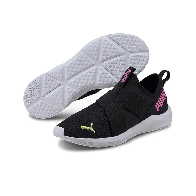 PUMA Prowl Slip On Low Top Running Shoes Black/White/Pink Women's-3