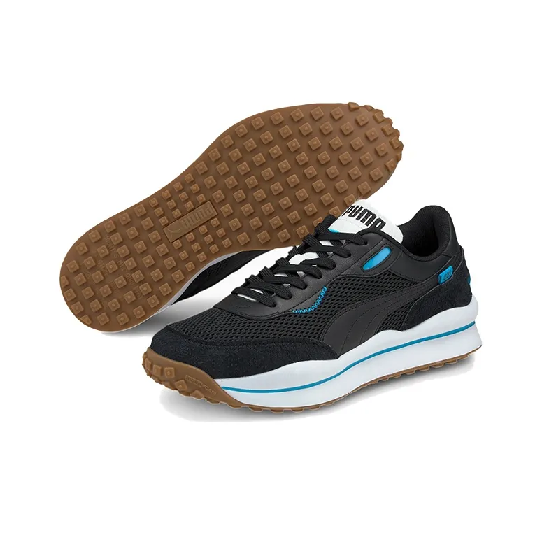PUMA Style Rider Warm Texture White/Blue/Black Low Sneakers-4