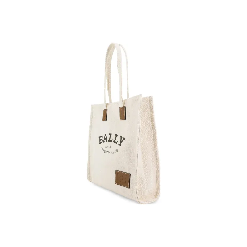 BALLY Crystalia Fabric Tote Bag, Shopping Bag, Handbag, Shoulder Bag Unisex Natural/Brown-1