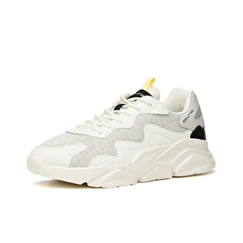 Anta Life Collection Wear resistant And Lightweight Low Top Casual Shoes Men's White Gray-1
