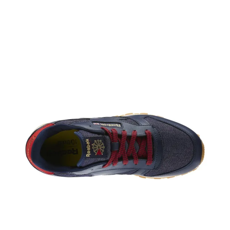 Reebok Classic Leather Dg Non Slip Wear Resistant Low Top Shoes/Sneakers Unisex Navy Blue-3