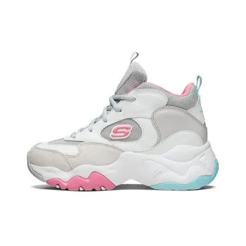 Skechers D'LITES 3.0 Wear Resistant Mid Top Casual Shoes Women's Gray Blue Pink