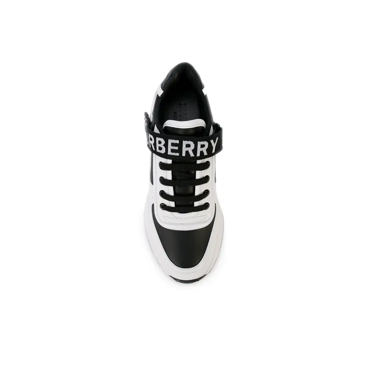 Burberry Vintage Slip Resistant Low Top Sports Casual Shoes Women's Black White-2