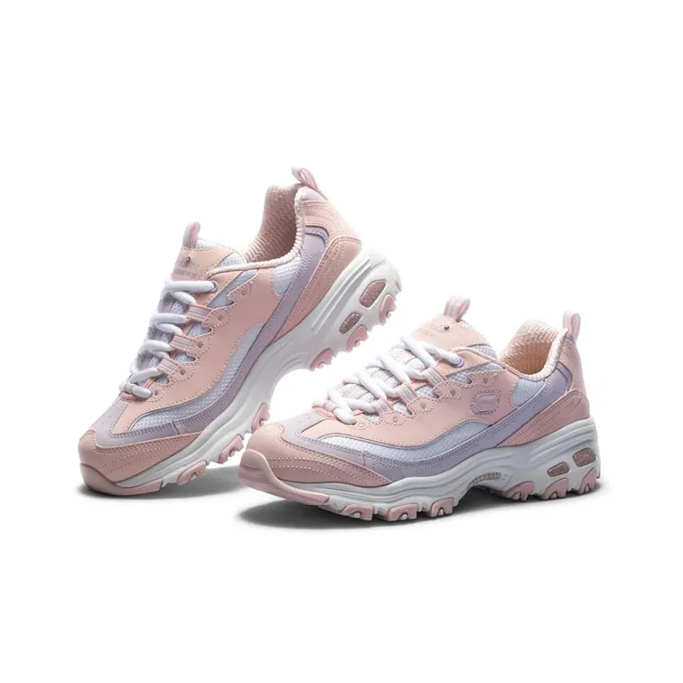 Skechers D'LITES 1.0 D'LITES Milk Tea Bear Cushioning Low Top Casual Shoes Women's White Pink-2