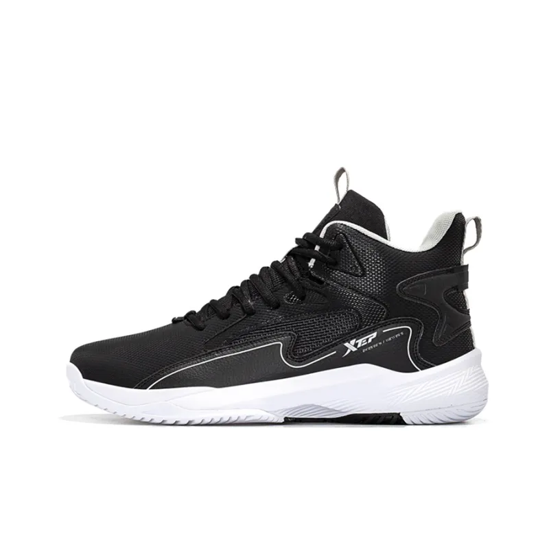 XTEP Cushioning, Slip Resistant, Abrasion Resistant, Lightweight Coverage High Top Sports Casual Shoes Black-0