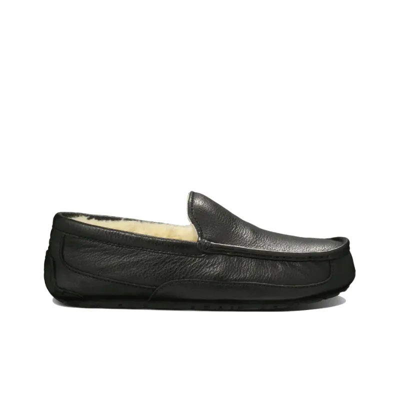 UGG Ascot Leather Slipper 'Black'-1