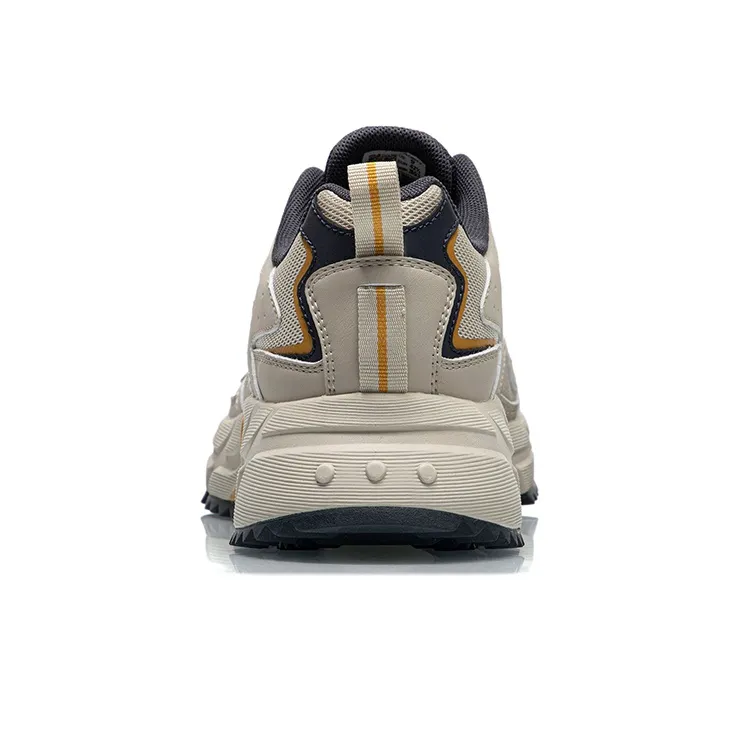 LiNing Support Trendy Non slip Lightweight Low Top Sports Casual Shoes Men's Beige Yellow-4