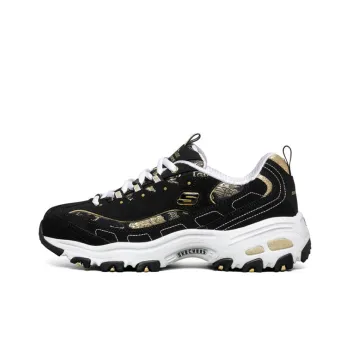 Skechers D Lites 1.0 Black/White/Golden Women's