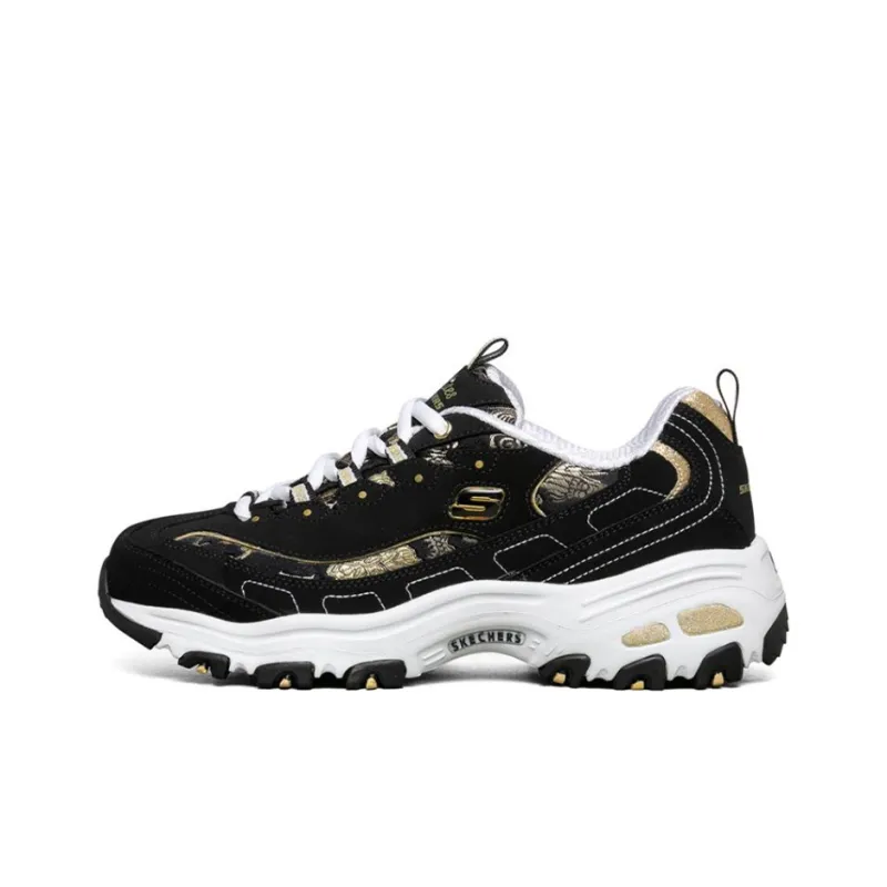 Skechers D Lites 1.0 Black/White/Golden Women's-0