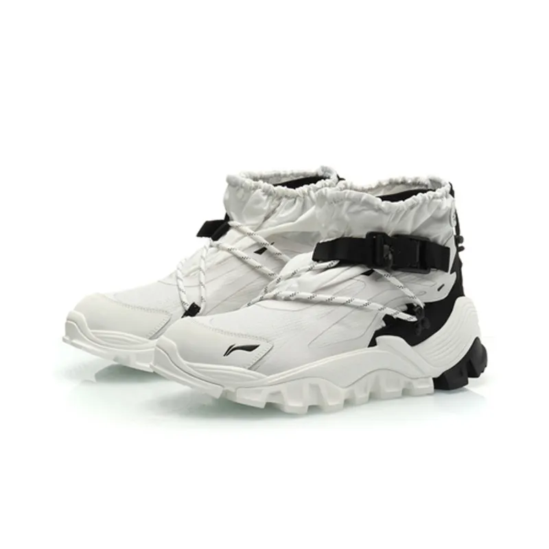 LiNing Aurora Mountain Travel High Top Sports Casual Shoes Men's White Black-2