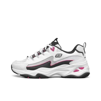 Skechers D'Lites 4.0 Low Running Shoes Gs White/Black/Pink Women's